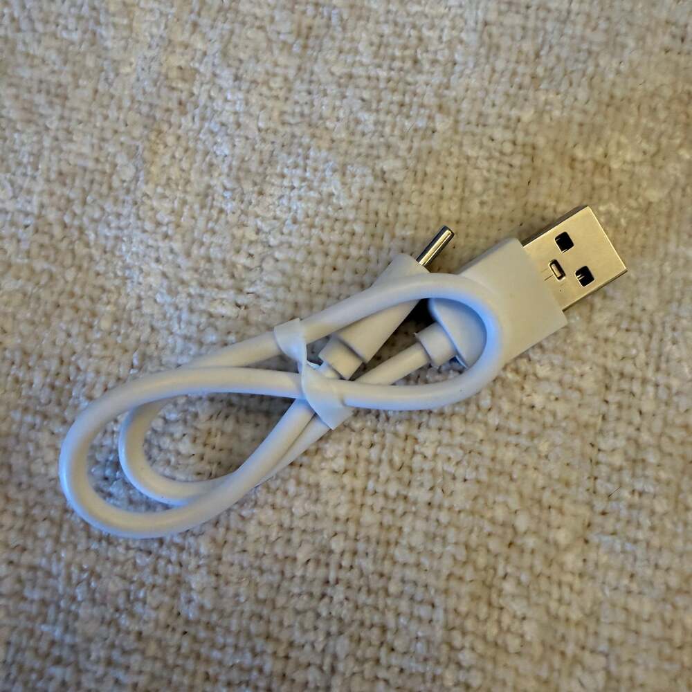 USB A to Micro USB C Charging Cable White 12”